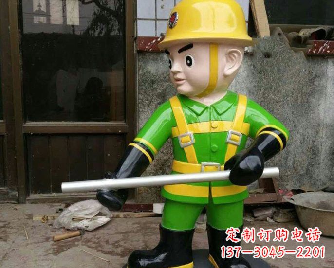 福建玻璃钢消防员雕塑——让爱与勇气永恒