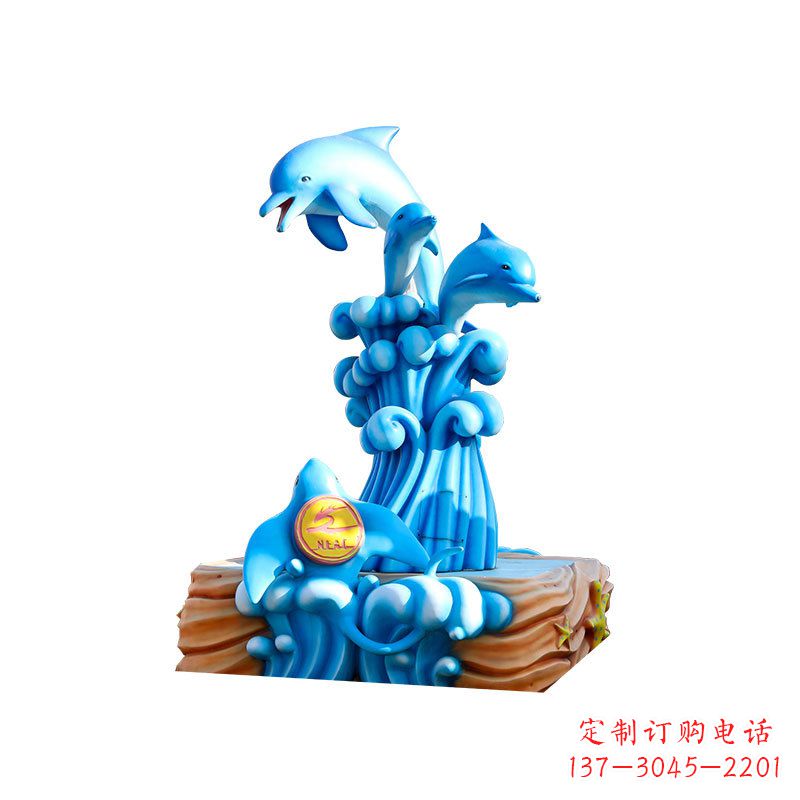 福建玻璃钢海豚雕塑精美可爱的海洋宝藏