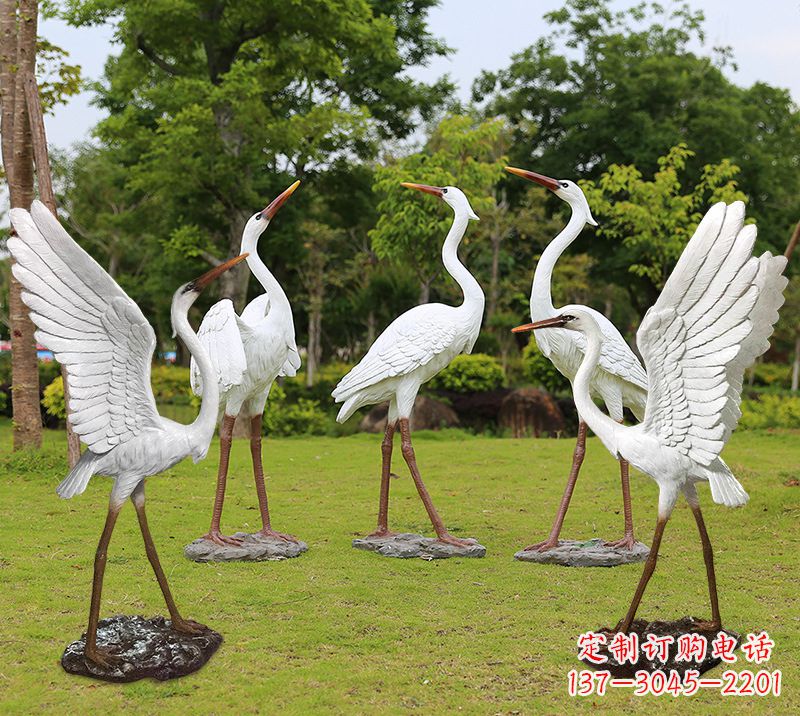 福建玻璃钢仙鹤传承传统文化的美丽雕塑