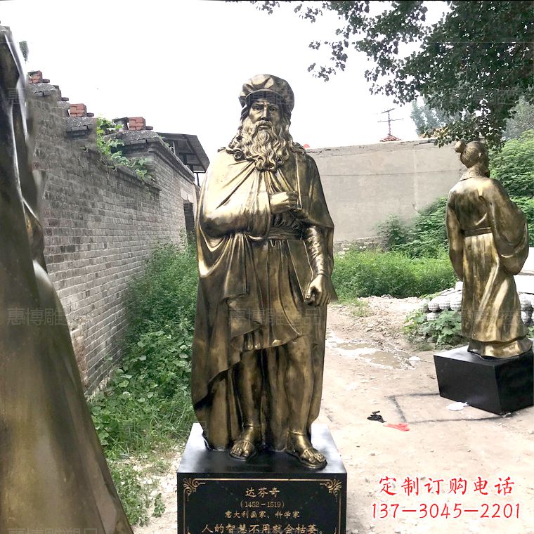 福建达芬奇玻璃钢仿铜雕塑精美艺术之作