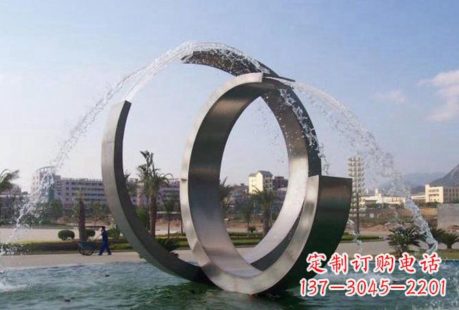 福建不锈钢C形喷泉雕塑