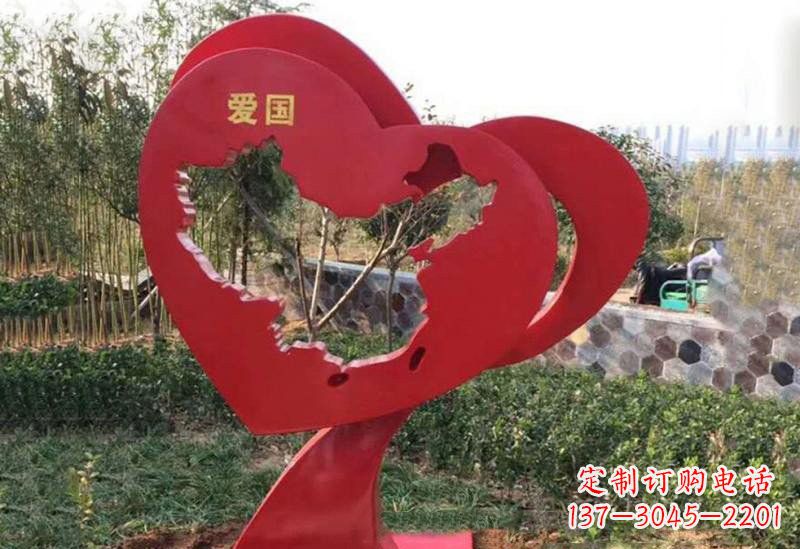 福建不锈钢爱国镂空中国地图雕塑