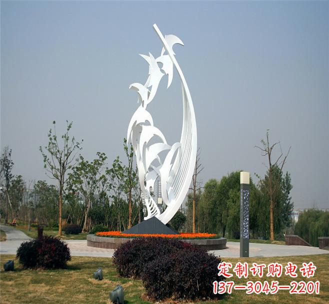 福建不锈钢爱心大雁雕塑