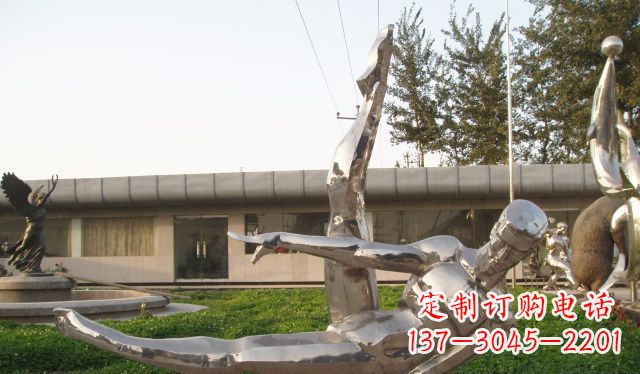 福建不锈钢鞍马运动人物雕塑
