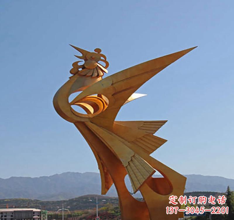 福建不锈钢凤凰雕塑传承瑞雪兆丰年