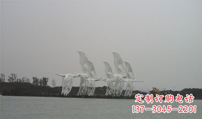 福建不锈钢白鹭动物雕塑美丽的艺术作品