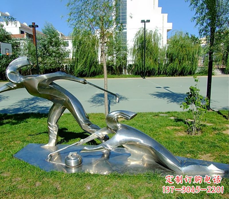福建不锈钢冰壶雕塑 (2)