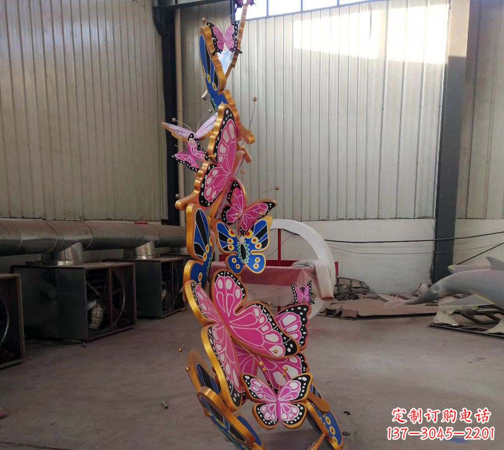 福建精致绚丽的不锈钢蝴蝶雕塑