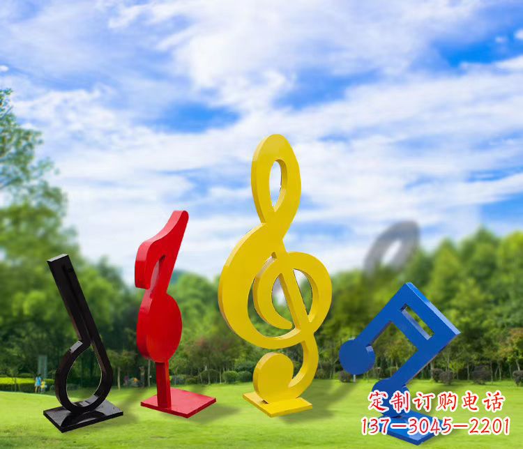 福建不锈钢彩绘音符雕塑