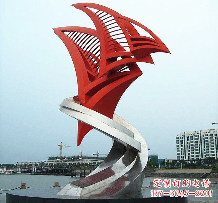 福建不锈钢彩色帆船雕塑