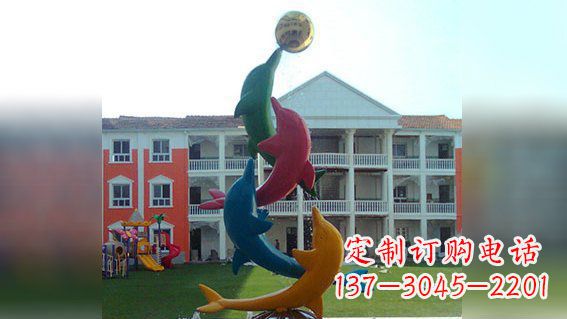 福建精美不锈钢海豚雕塑