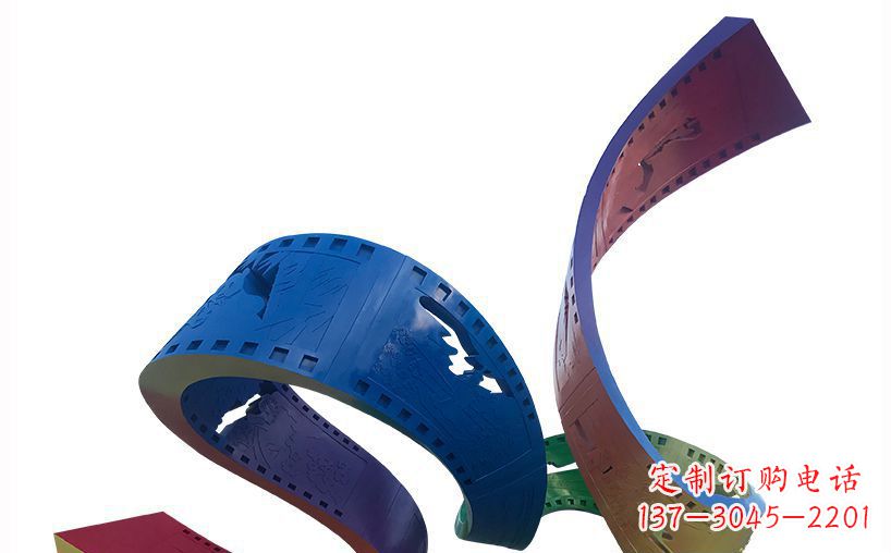 福建不锈钢彩色胶卷公园雕塑精美的艺术珍品