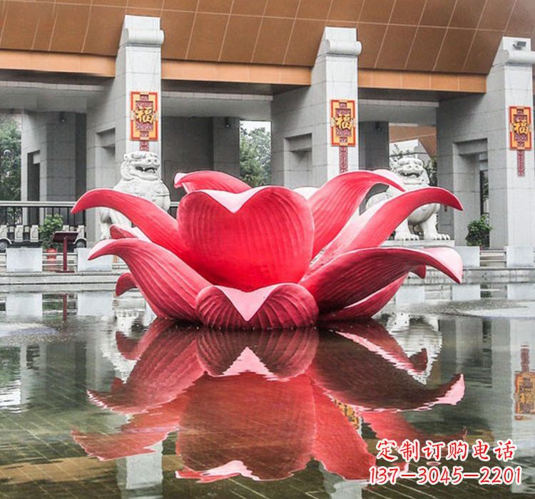 福建不锈钢彩色莲花雕塑——艺术之美