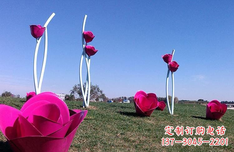 福建不锈钢彩色玫瑰雕塑艺术精美的象征