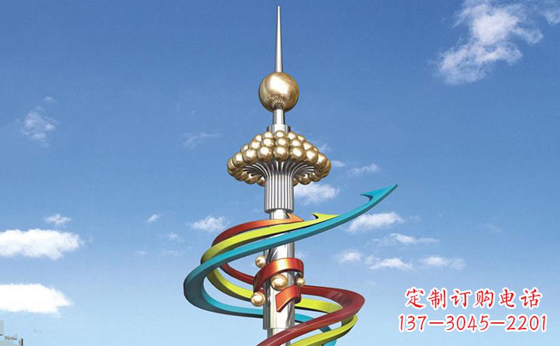 福建不锈钢飘带彩色雕塑——缤纷空间的艺术美学