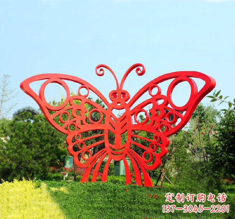 福建不锈钢草坪蝴蝶雕塑让草坪绽放蝴蝶之美