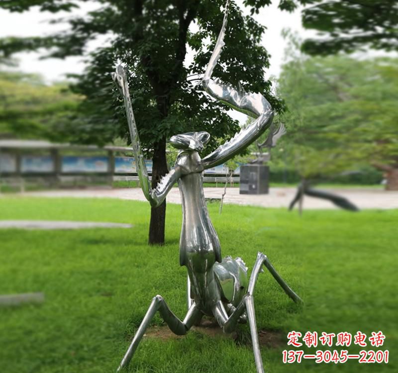 福建不锈钢螳螂雕塑精致美观的艺术品