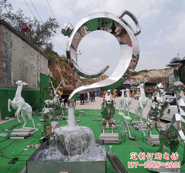福建不锈钢茶壶雕塑精致美观的艺术品