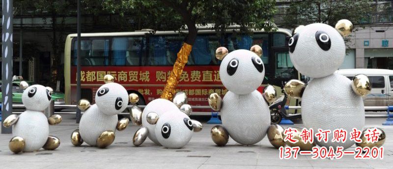 福建不锈钢熊猫雕塑——传承中国文化精髓