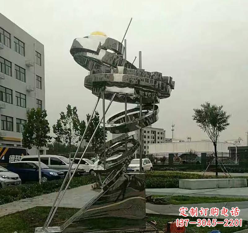 福建不锈钢戒指雕塑——点缀城市美景