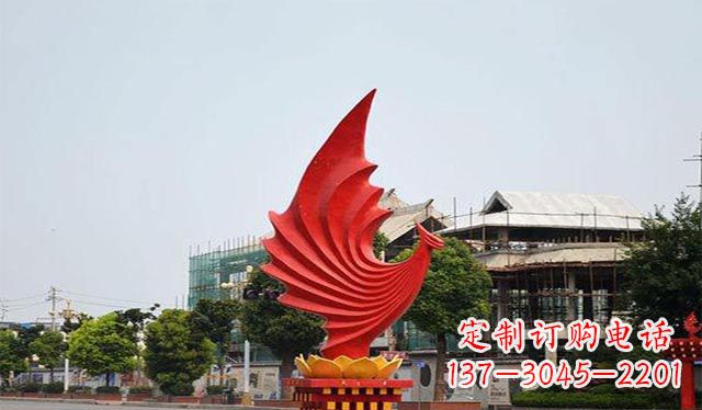 福建不锈钢凤凰雕塑象征着城市繁荣