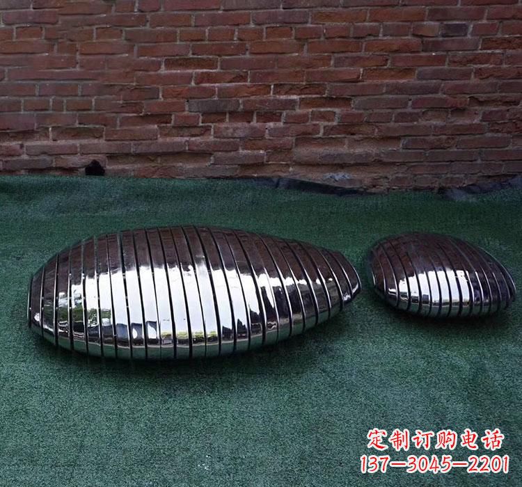 福建不锈钢城市镜面鹅卵石雕塑