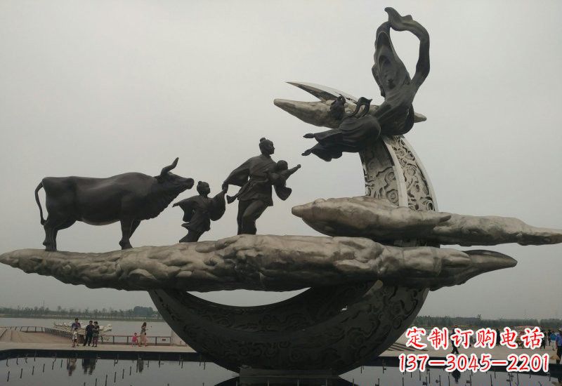 福建不锈钢牛郎织女雕塑传说中的爱情