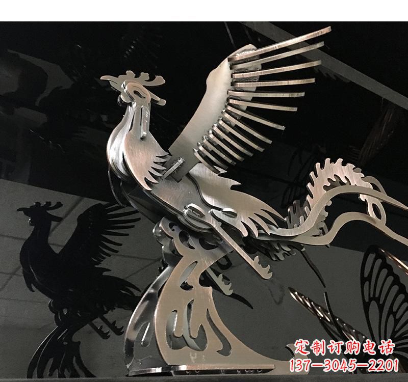 福建不锈钢凤凰雕塑精美的艺术品