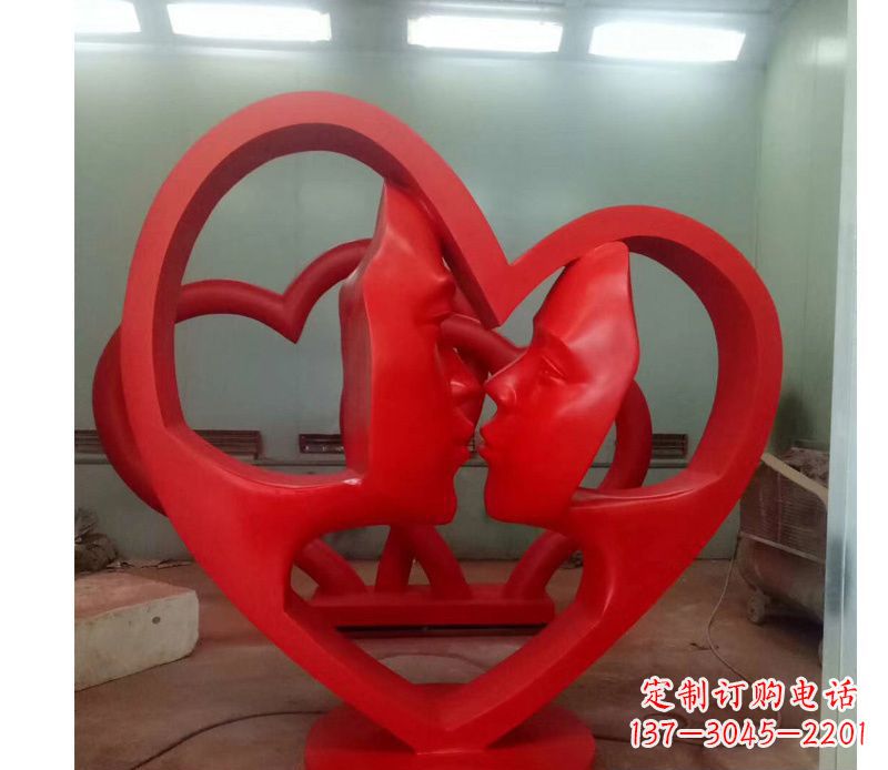 福建不锈钢爱心情侣雕塑