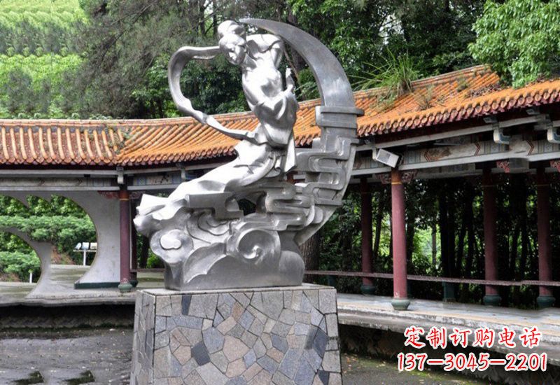 福建不锈钢制作的嫦娥奔月雕塑