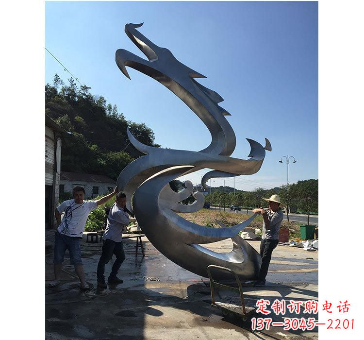 福建不锈钢抽象动物龙雕塑