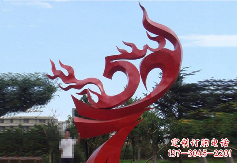 福建不锈钢凤凰涅槃雕塑——象征着新生