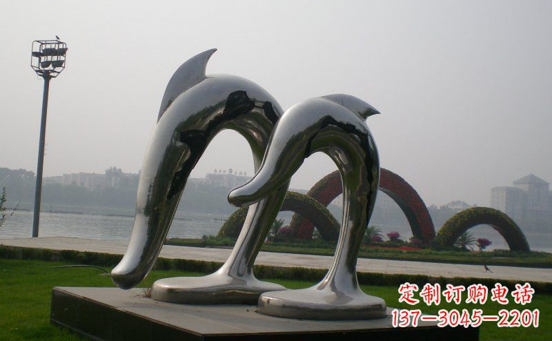 福建精美不锈钢海豚雕塑