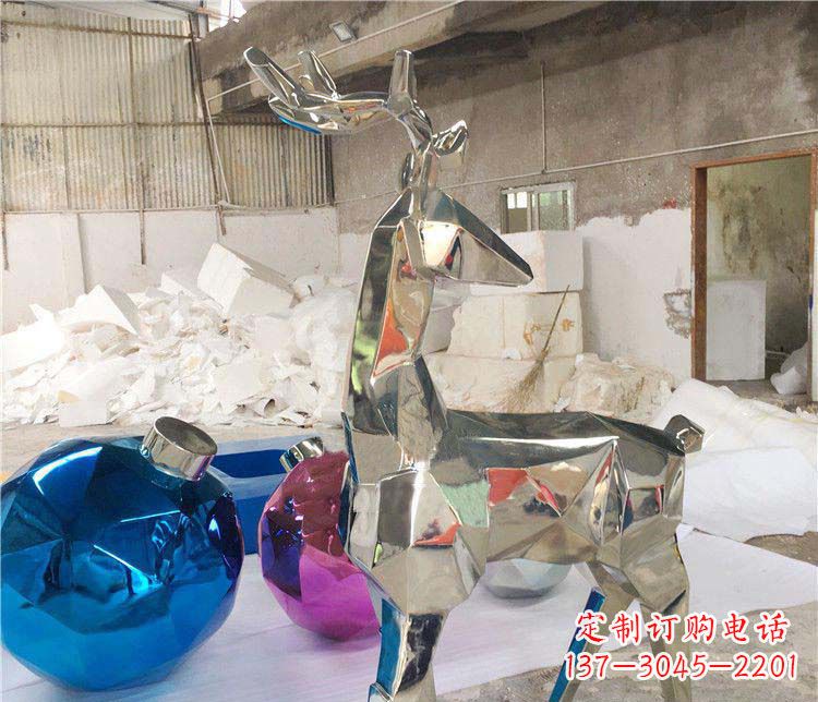 福建不锈钢梅花鹿雕塑