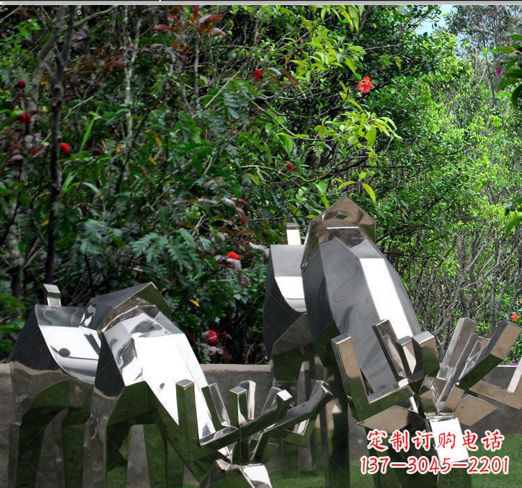 福建精致的不锈钢麋鹿雕塑