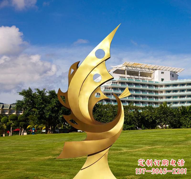 福建不锈钢抽象金凤凰雕塑