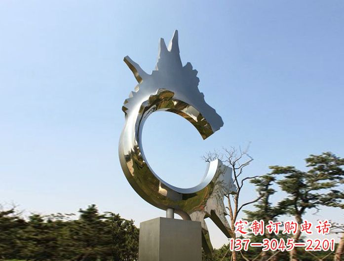 福建不锈钢抽象龙头雕塑