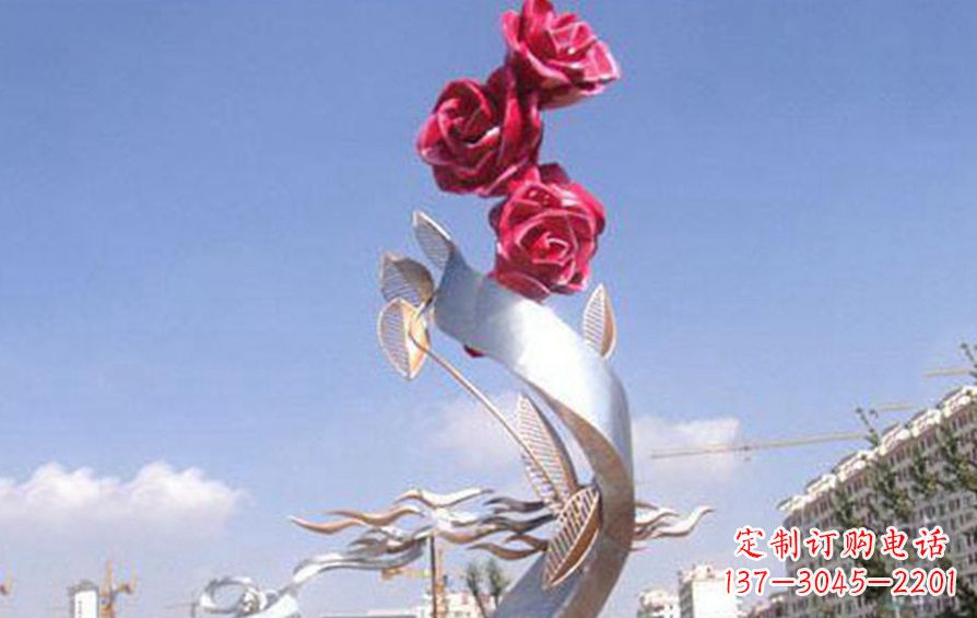 福建精美不锈钢玫瑰雕塑