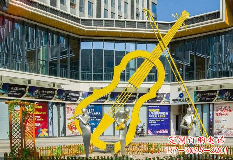 福建不锈钢大提琴雕塑