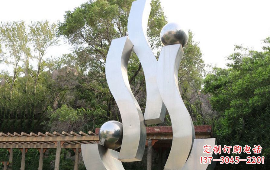 福建不锈钢抽象飘带小区景观雕塑