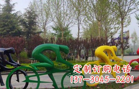 福建不锈钢抽象骑自行车人物雕塑
