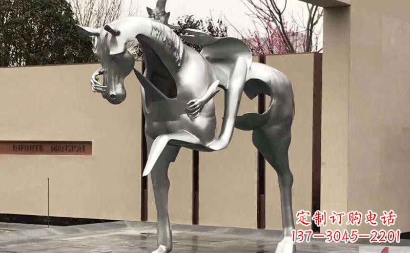 福建不锈钢抽象人骑马雕塑