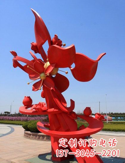 福建不锈钢石榴花雕塑艺术与美学的完美结合