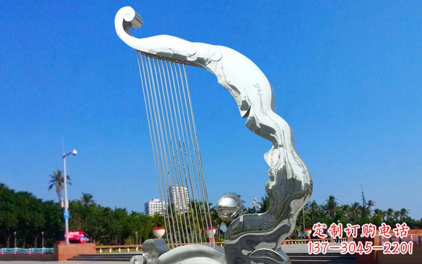 福建不锈钢竖琴广场雕塑