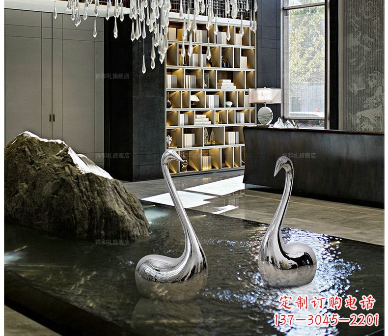 福建精致的不锈钢天鹅雕塑