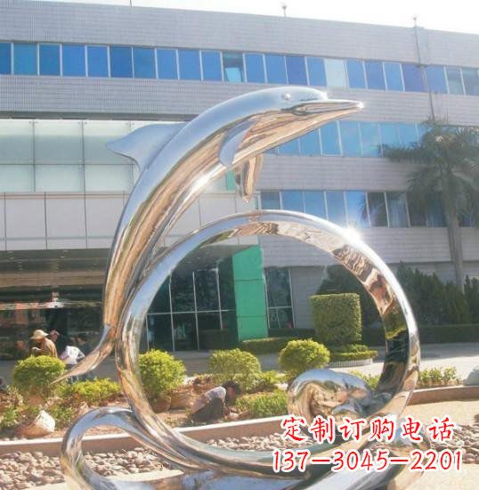 福建不锈钢海豚雕塑精致而灵动