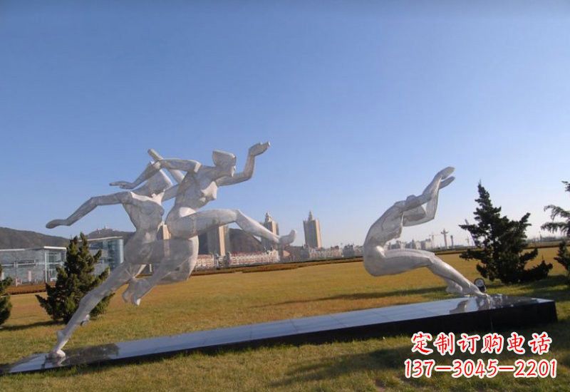 福建不锈钢抽象跳远的运动员雕塑