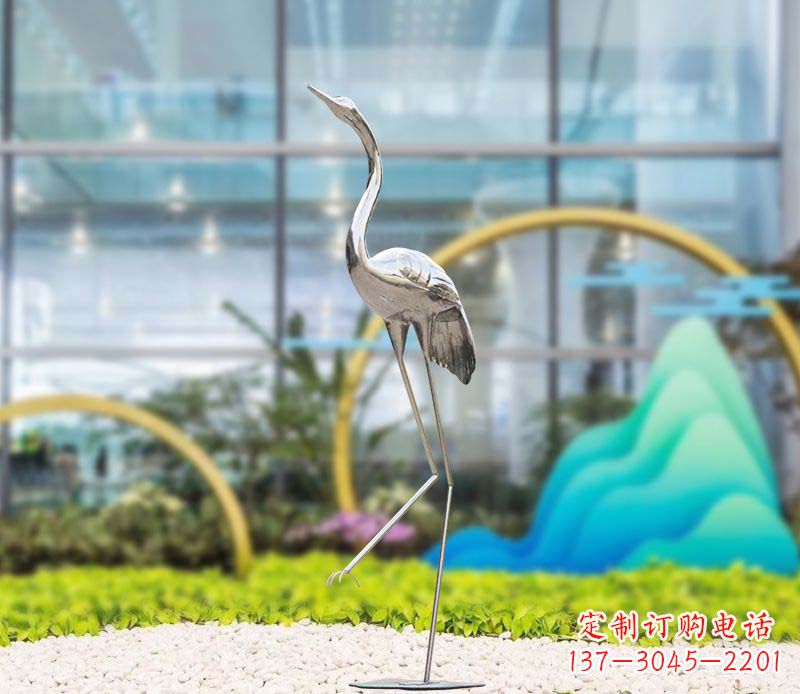 福建不锈钢抽象仙鹤雕塑1