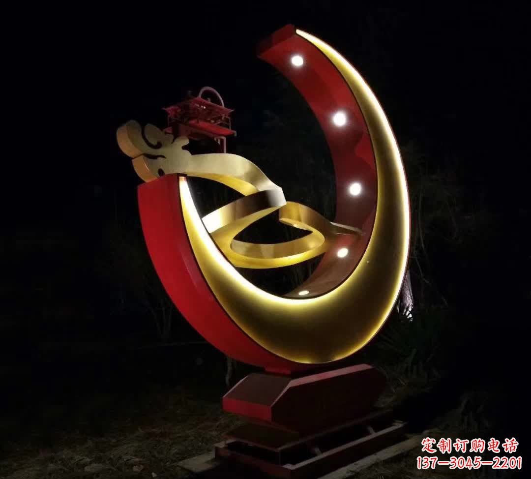 福建不锈钢月亮雕塑静谧中的经典之美