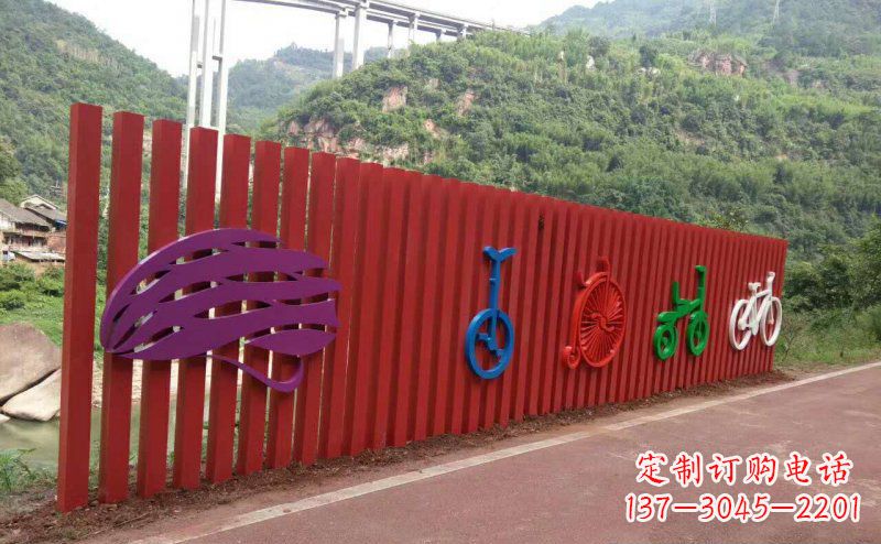 福建不锈钢抽象自行车公园景观雕塑